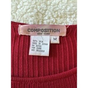 Composition New York Women’s Red Top 100% Silk Size Medium